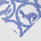 Blue Willow Rabbit Whimsical Isle of Rabbits Wrapp Tissuepapier (Detail)