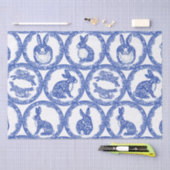 Blue Willow Rabbit Whimsical Isle of Rabbits Wrapp Tissuepapier (Craft)