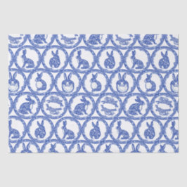 Blue Willow Rabbit Whimsical Isle of Rabbits Wrapp Tissuepapier