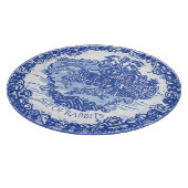 Blue Willow Rabbit White Whimsical Toile Cu Snijplank (Hoek)