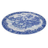 Blue Willow Rabbit White Whimsical Toile Snijplank (Hoek)