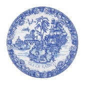 Blue Willow Rabbit White Whimsical Toile Snijplank (Voorkant)