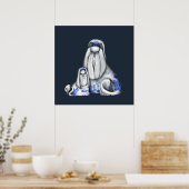 Blue Willow Shih Tzu Poster (Keuken)