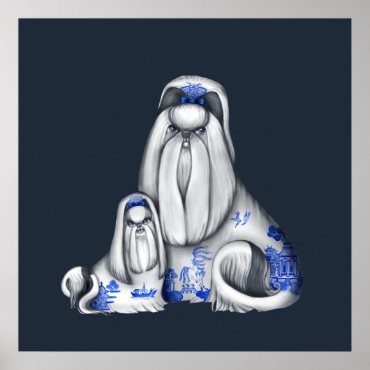 Blue Willow Shih Tzu Poster (Voorkant)