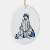Blue Willow Shih Tzus Ornament (Rechts)