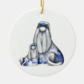 Blue Willow Shih Tzus Ornament (Voorkant)