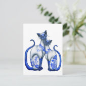 Blue Willow Siamese Cats Briefkaart (Staand voorkant)