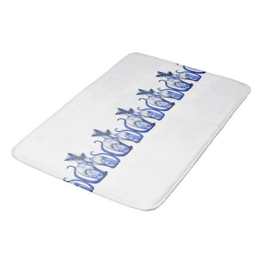 Blue Willow Siamese Katten Bath Mats Badmat (Gekanteld)