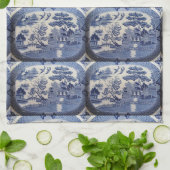 Blue Willow Tea Towel, laat oma in de keuken Theedoek (Gevouwen)