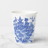 Blue Willow Turtle Tortoise Garden Whimsical Papieren Bekers (Achterkant)