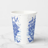 Blue Willow Turtle Tortoise Garden Whimsical Papieren Bekers (Links)