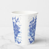 Blue Willow Turtle Tortoise Garden Whimsical Papieren Bekers (Rechts)