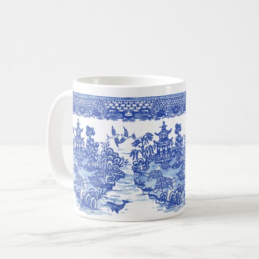 Blue Willow Turtle Tortoise Isle of Animals Fun Koffiemok (Voorkant links)