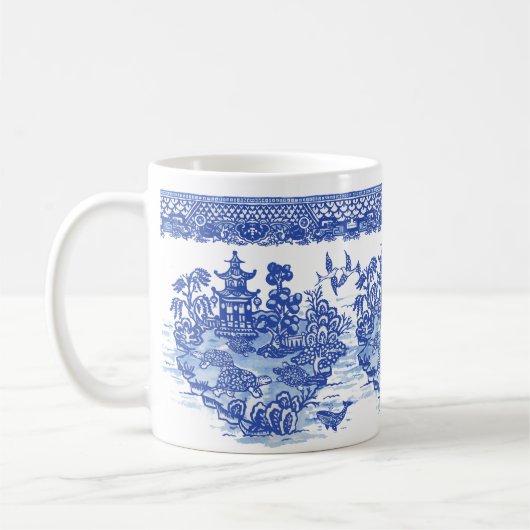 Blue Willow Turtle Tortoise Isle of Animals Fun Koffiemok (Links)