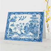 Blue Willow Wenskaart Kaart (Gele Bloem)