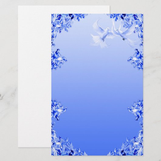 "Blue Willow World" 16 Briefpapier (Voorkant / Achterkant)