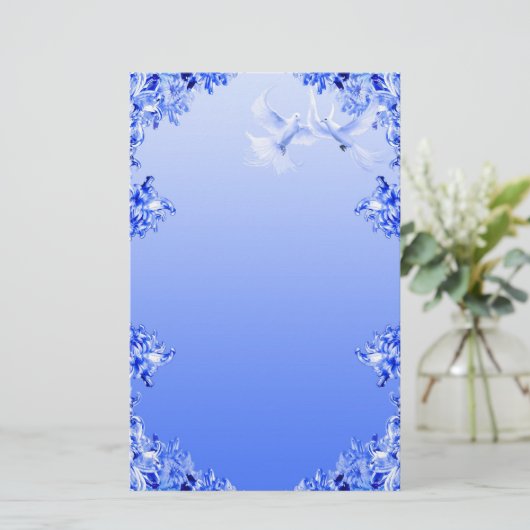 "Blue Willow World" 16 Briefpapier (Staand voorkant)