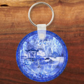 "Blue Willow World" knop sleutelhanger (Voorkant)