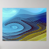 Blue Wind Abstract Fine Fractal Art Poster (Voorkant)