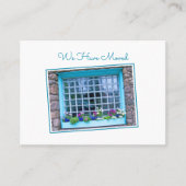 Blue Window We Have Moved Flower Box Visitekaartje (Voorkant)