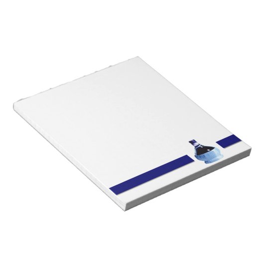 Blue Wine Bottle Notepad Notitieblok (Schuin)