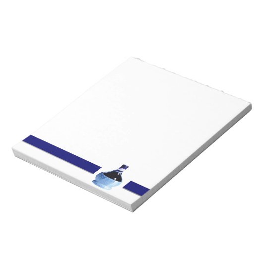 Blue Wine Bottle Notepad Notitieblok (Linkerzijde)