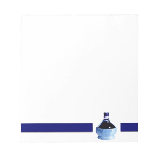 Blue Wine Bottle Notepad Notitieblok (Voorkant)
