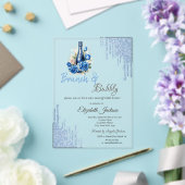 Blue Wine Roses Drips Bridal Shower Acryl Uitnodigingen (Insitu (Huwelijk))