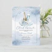 Blue Wine The Bride is Cloud Nine Bridal Shower Kaart (Staand voorkant)