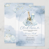 Blue Wine The Bride is Cloud Nine Bridal Shower Kaart (Voorkant / Achterkant)