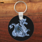 Blue Winged Dragon Black Sleutelhanger (Voorkant)