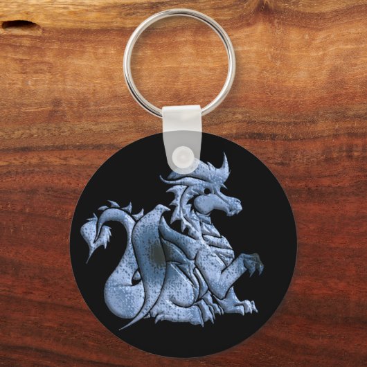 Blue Winged Dragon Black Sleutelhanger (Voorkant)