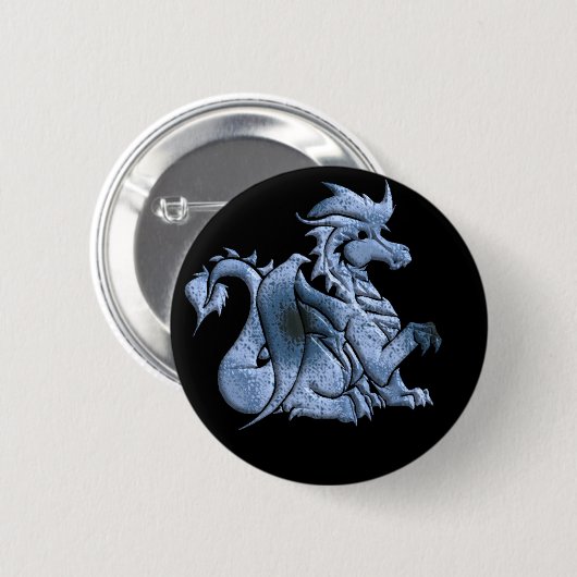 Blue Winged Dragon Button (Voorkant /achterkant)