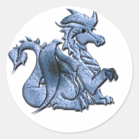 Blue Winged Dragon Sticker (Voorkant)