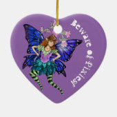 Blue Winged Pixie Ceramic Ornament (Achterkant)