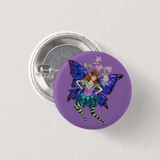 Blue Winged Pixie Ronde Button 3,2 Cm (Voorkant /achterkant)