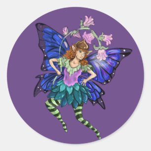 Blue Winged Pixie Ronde Sticker