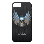 Blue Winged Skull iPhone 7 Hoesje (Achterkant)