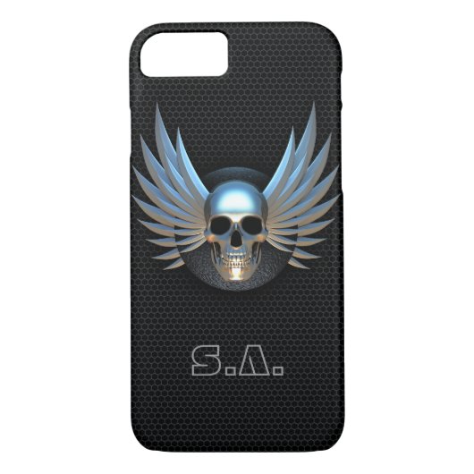 Blue Winged Skull iPhone 7 Hoesje (Achterkant)