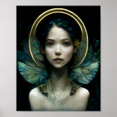 Blue Wings Fairy Fae Fantasy Art Poster (Voorkant)