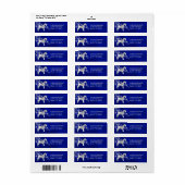 Blue Winter Airedale Return Address Etiket (Full Sheet)