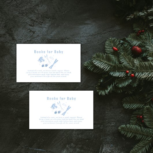 Blue Winter Après Bébé Ski Books For Baby Shower Informatiekaartje
