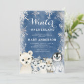 Blue Winter Arctics Nederland Verjaardag Kaart (Staand voorkant)