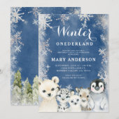 Blue Winter Arctics Nederland Verjaardag Kaart (Voorkant / Achterkant)