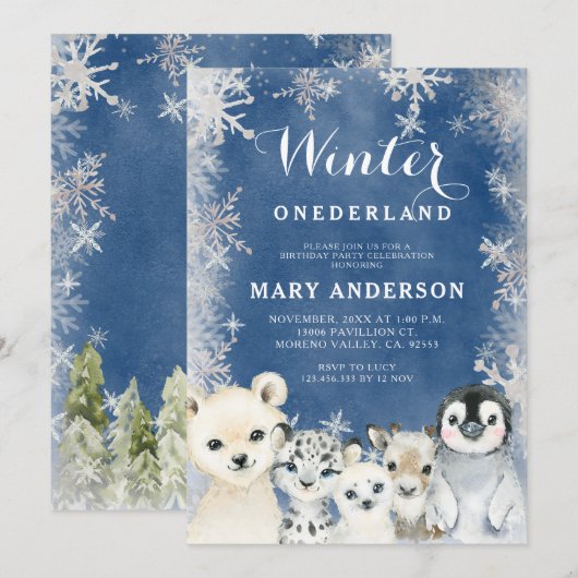 Blue Winter Arctics Nederland Verjaardag Kaart (Voorkant / Achterkant)