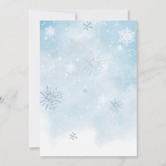 Blue Winter Baby Het is koud buiten Baby shower Kaart (Achterkant)