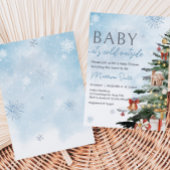 Blue Winter Baby Het is koud buiten Baby shower Kaart