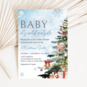 Blue Winter Baby Het is koud buiten Baby shower Kaart