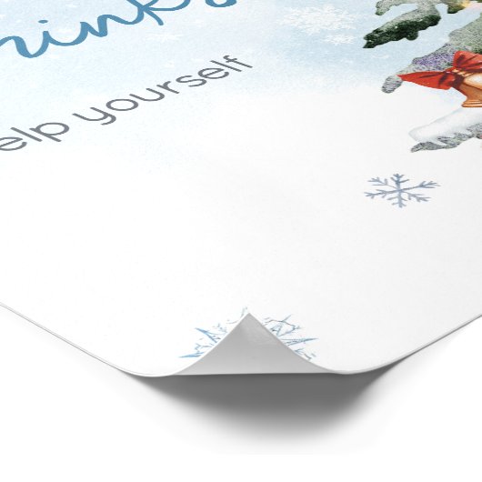 Blue Winter Baby Het is koud buiten Drinken Poster (Hoek)