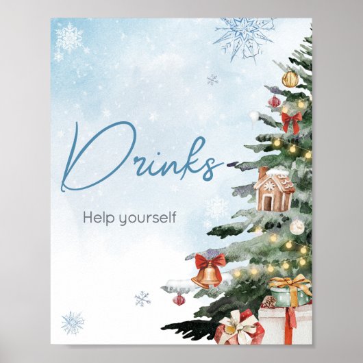 Blue Winter Baby Het is koud buiten Drinken Poster (Voorkant)